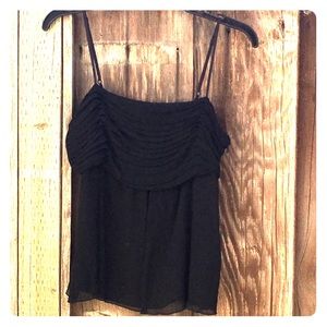 GAP black crinkle silk tank size 6
